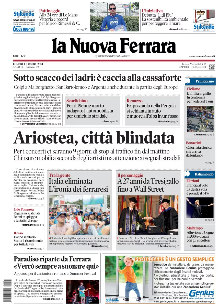 Prima-pagina-nuova ferrara-oggi-edizione-del-2024-07-01